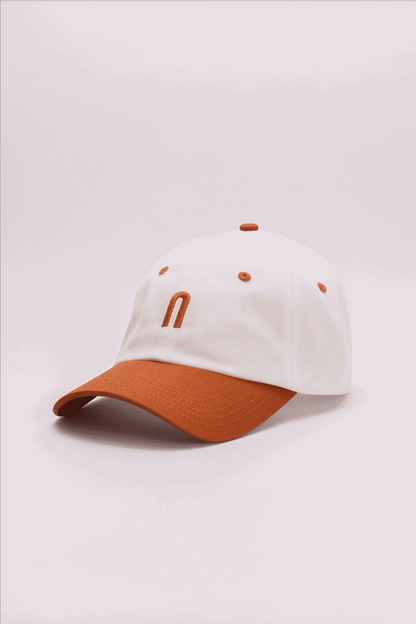 Classic Cotton Cap, White-Orange edition - LINE fshn